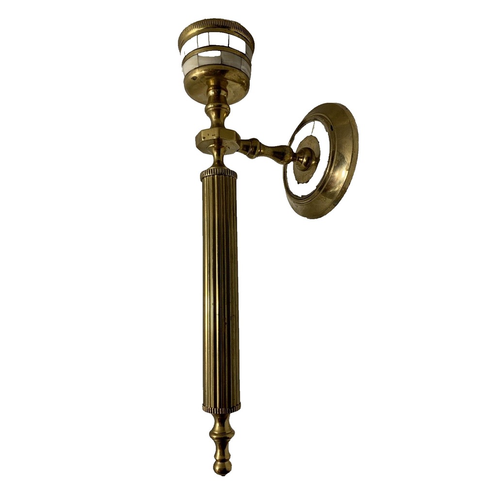 Brass Wall sconce Mother of pearl inlay Vintage GLOBE NOT INCLUDED candlestick